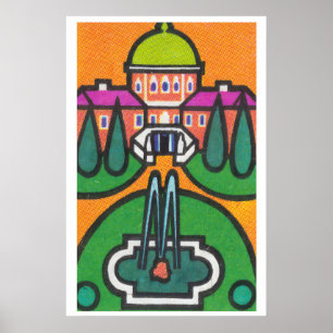 Fountain - Matchbox Print - Aesthetic Wall Art