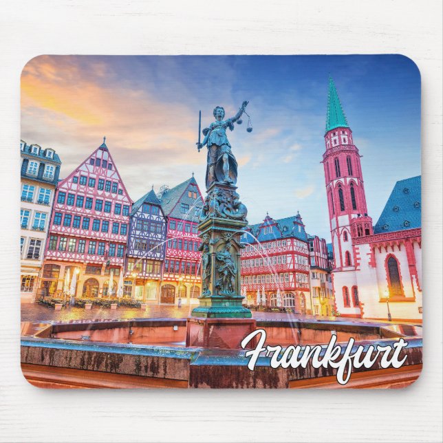 Fountain Of Justice, Frankfurt, Germany Mouse Pad (Front)