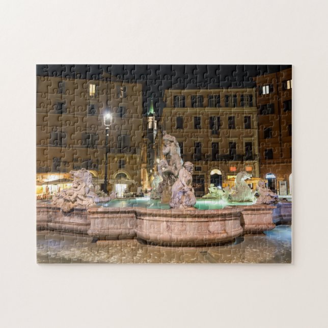 Fountain of Neptune in the Piazza Navona - Rome Jigsaw Puzzle (Horizontal)