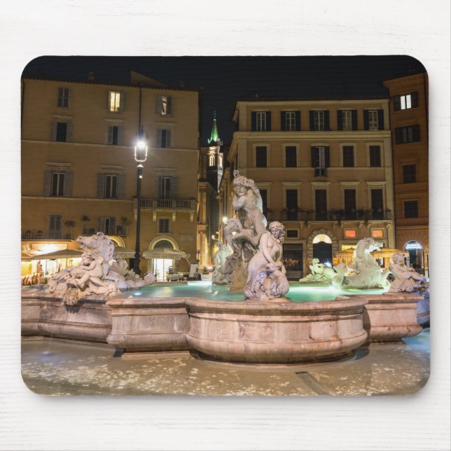 Fountain of Neptune in the Piazza Navona - Rome Mouse Pad (Front)