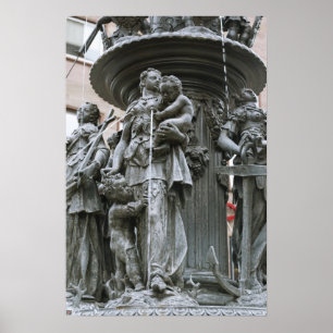 Fountain of the Virtues in Nuremberg Poster