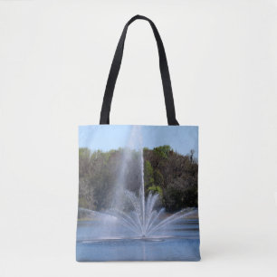 Fountain On A Lake Tote Bag
