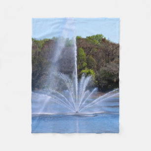 Fountain On A Pond Fleece Blanket
