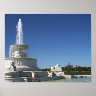 Fountain on Belle Isle Poster