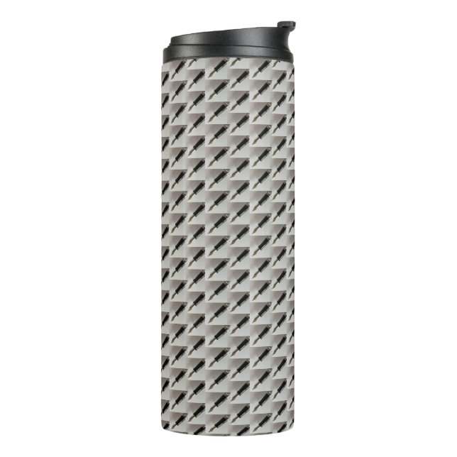 Fountain Pen Patterned Thermal Tumbler (Rotated Left)