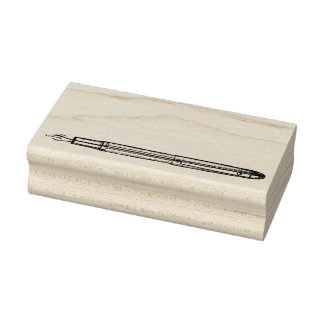 Fountain Pen Wooden Mounted Rubber Stamp