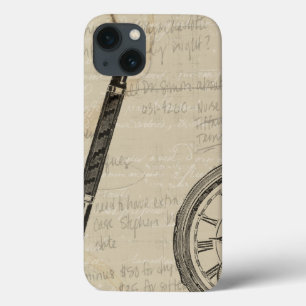 Fountain Pens and Watchface with Notes iPhone 13 Case