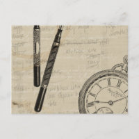 Fountain Pens and Watchface with Notes