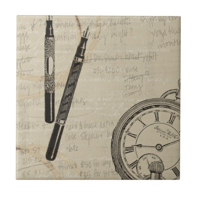 Fountain Pens and Watchface with Notes Tile (Front)