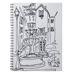 Fountain Plaza   Grasse, France Notebook