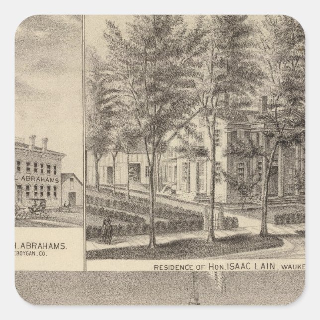 Fountain Spring House & Lain residence Square Sticker (Front)