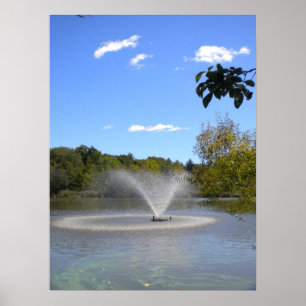 Fountain under Blue Sky Poster