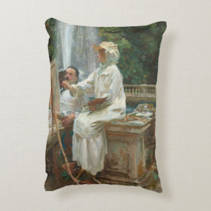 Fountain Villa Torlonia Frascati, Italy by Sargent Decorative Cushion