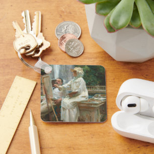 Fountain Villa Torlonia Frascati, Italy by Sargent Key Ring