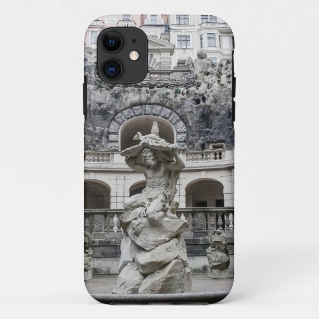 Fountain with Neptune statue in Prague Case-Mate iPhone Case (Back)