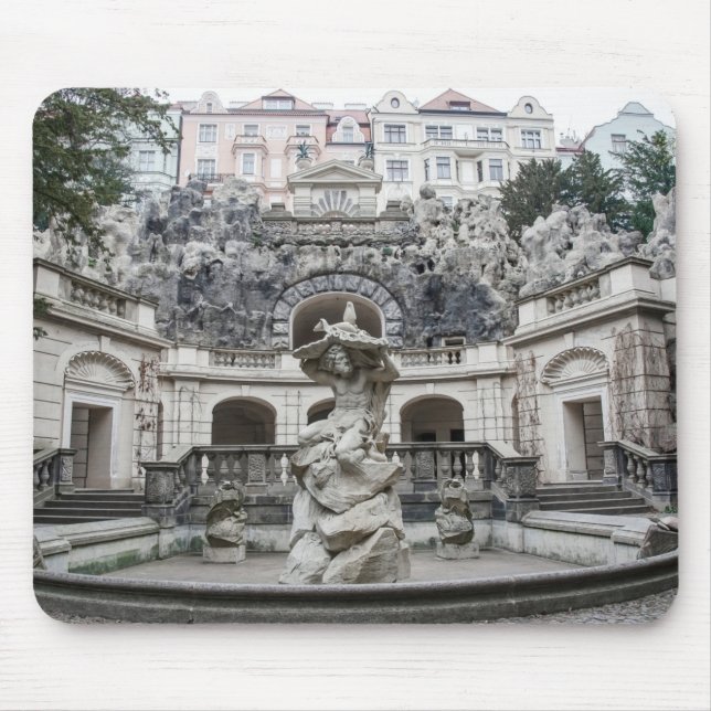 Fountain with Neptune statue in Prague Mouse Pad (Front)