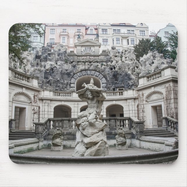 Fountain with Neptune statue in Prague Mouse Pad (Front)