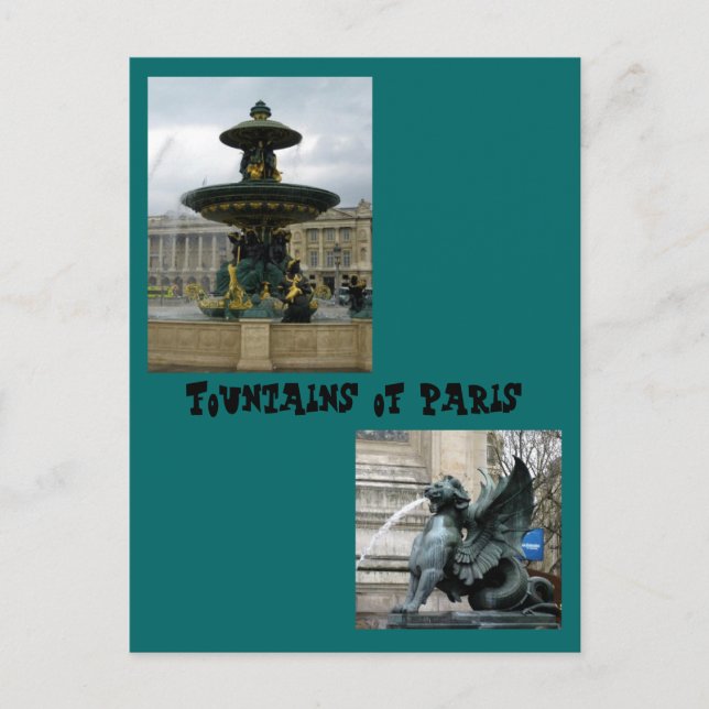 Fountains of Paris Postcard (Front)