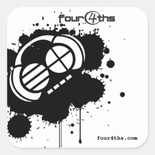 Four4ths :: "Black Blotter" (stickers) Square Sticker