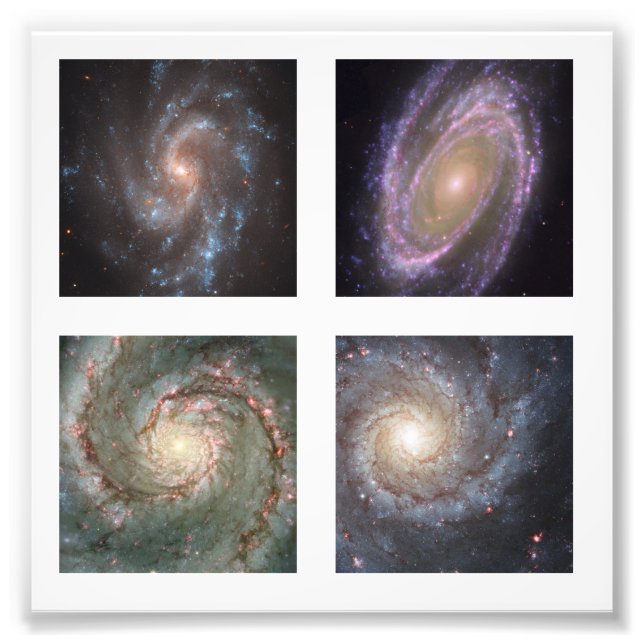 Four 2-inch Square Spiral Galaxies Photo (Front)