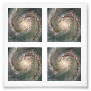 Four 2-inch Square Whirlpool Galaxy Photo Print