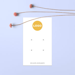 Four 4 Hole Stud Earring Display Holder Add Logo Business Card