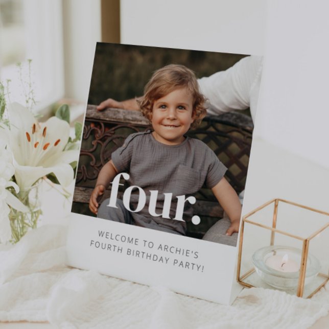 Four - 4th Birthday Photo Welcome Sign (Creator Uploaded)