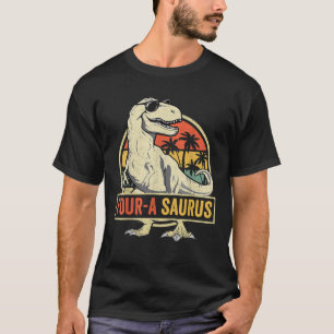 Four a Saurus Birthday T Rex 4 Year Old Dino 4th D T-Shirt