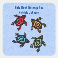 Four Abstract Turtles Multiple Coloured Shells Blu