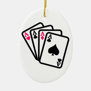 Four Aces Ceramic Tree Decoration