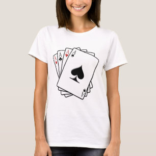 Four Aces Playing Cards Design T-Shirt