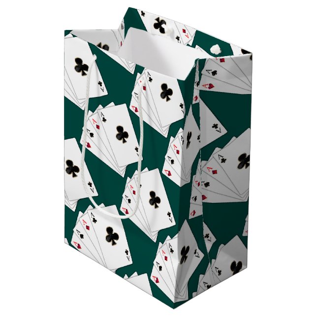 Four Aces Playing Cards Gift Bag (Front Angled)