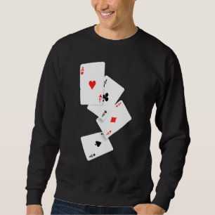 Four Aces Poker Pro Lucky Player Winner Costume Ha Sweatshirt