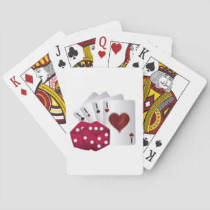 Four Aces & Red Dice Playing Cards