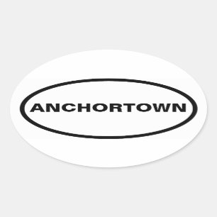 FOUR Anchorage "Anchortown" Oval Sticker