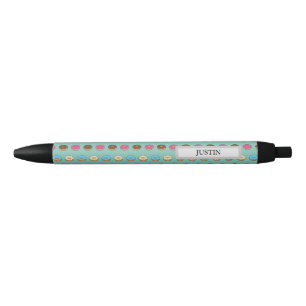 Four Assorted Donuts Pattern Personalize Black Ink Pen