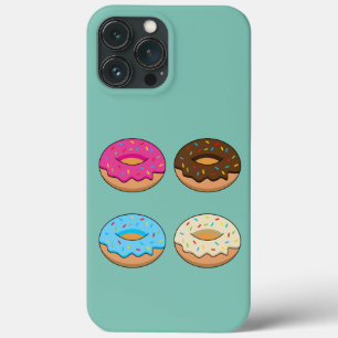 Four Assorted Doughnuts Pattern iPhone 13 Pro Max Case