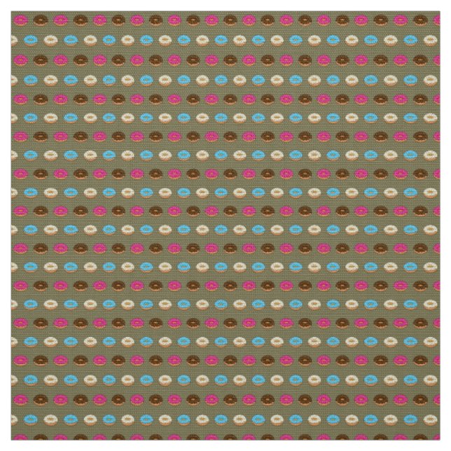 Four Assorted Doughnuts Pattern Fabric (Swatch)