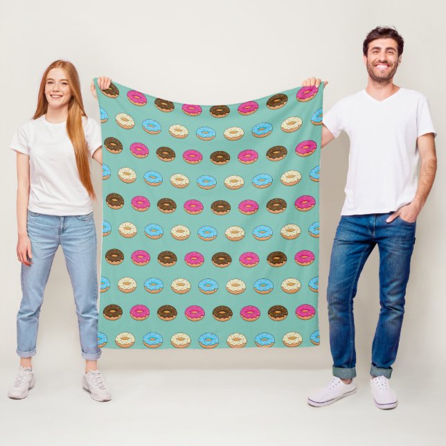 Four Assorted Doughnuts Pattern Fleece Blanket (In Situ)