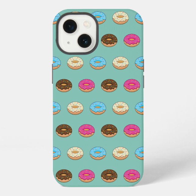 Four Assorted Doughnuts Pattern iPhone Case (Back)