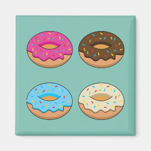 Four Assorted Doughnuts Pattern Magnet