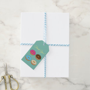 Four Assorted Doughnuts Pattern Personalise Gift Tags