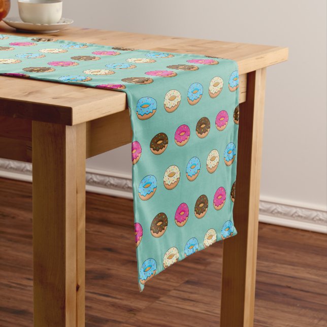 Four Assorted Doughnuts Pattern Short Table Runner (In Situ)