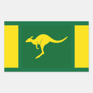 FOUR Aussie Colours Kangaroo Rectangular Sticker