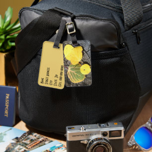 Four Autumn Coloured Quaking Aspen Leaves Photo Luggage Tag