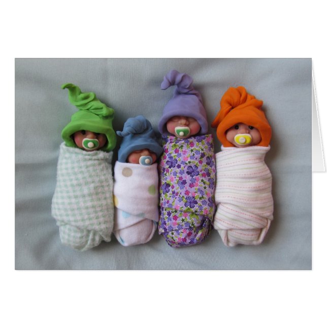 Four Babies: Polymer Clay Sculptures: Binkies (Front Horizontal)
