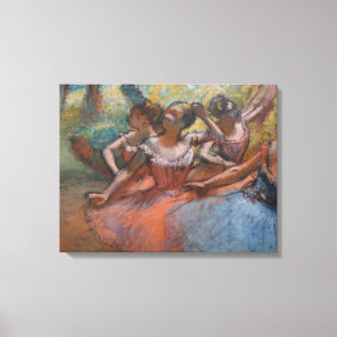 Four Ballerinas on Stage (Ballet) (by Edgar Degas) Canvas Print