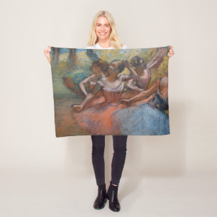 Four Ballerinas on Stage (Ballet) (by Edgar Degas) Fleece Blanket