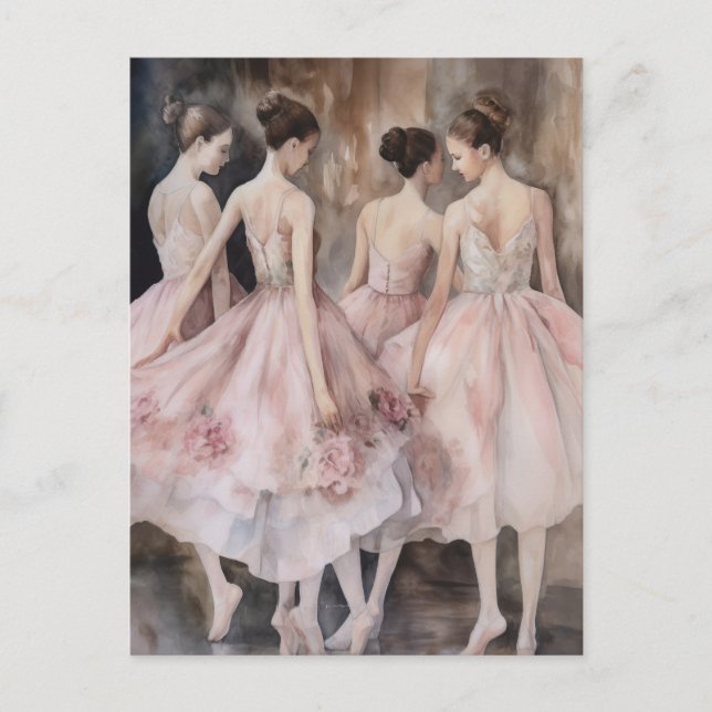 Four Ballet Dancers Postcard (Front)