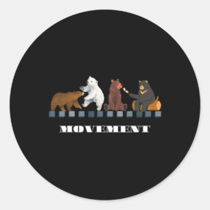 Four Bear 4b Movement Feminist Women Empower Graph Classic Round Sticker